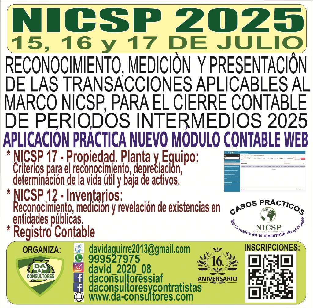 RECONOCMIENTO, MEDICIÒN Y PRESENTACIÓN DE LAS TRANSACCIONES APLICABLES AL MARCO NICSP, PARA EL CIERRE CONTABLE DE PERIODOS INTERMEDIOS 2025